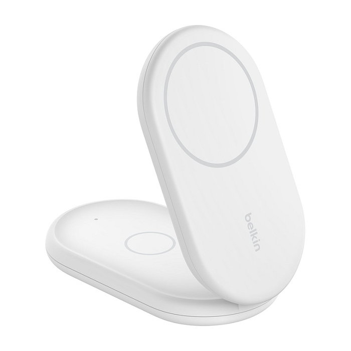 Belkin BoostCharge Pro 2 en 1 Base de Carga Inalámbrica Qi2 15W Blanca
