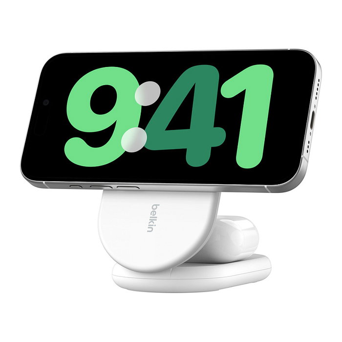 Belkin BoostCharge Pro 2 en 1 Base de Carga Inalámbrica Qi2 15W Blanca