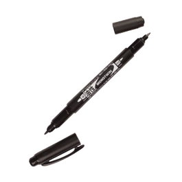 Tombow Rotulador permanente de doble punta, 0,4 - 0,8 mm, negro