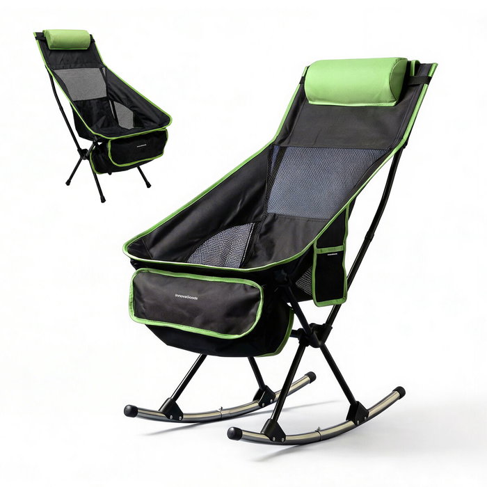 Silla Mecedora Plegable de Camping 2 en 1 con Bolsillo, Cojín y Bolsa de Transporte Trillow InnovaGoods
