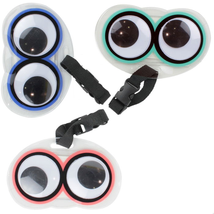 Jet Lag Portaetiqueta Maleta "Ojos" - Colores Surtidos (Rojo, Azul, Verde)