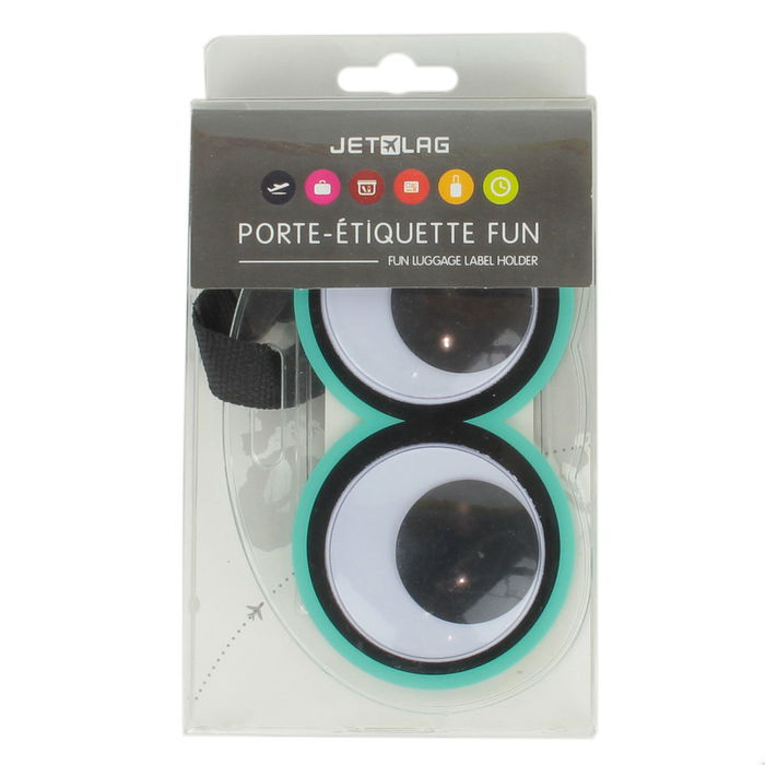 Jet Lag Portaetiqueta Maleta "Ojos" - Colores Surtidos (Rojo, Azul, Verde)