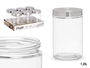 Vivalto Tarro Vidrio Tapa Acero 1.25L Transparente 11 x 17 x 11 cm (Set de 12)