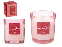Acorde Vela Vaso 120g Granada Aroma Rosa Vidrio Cera 7 x 8 x 7 cm (Set de 12)