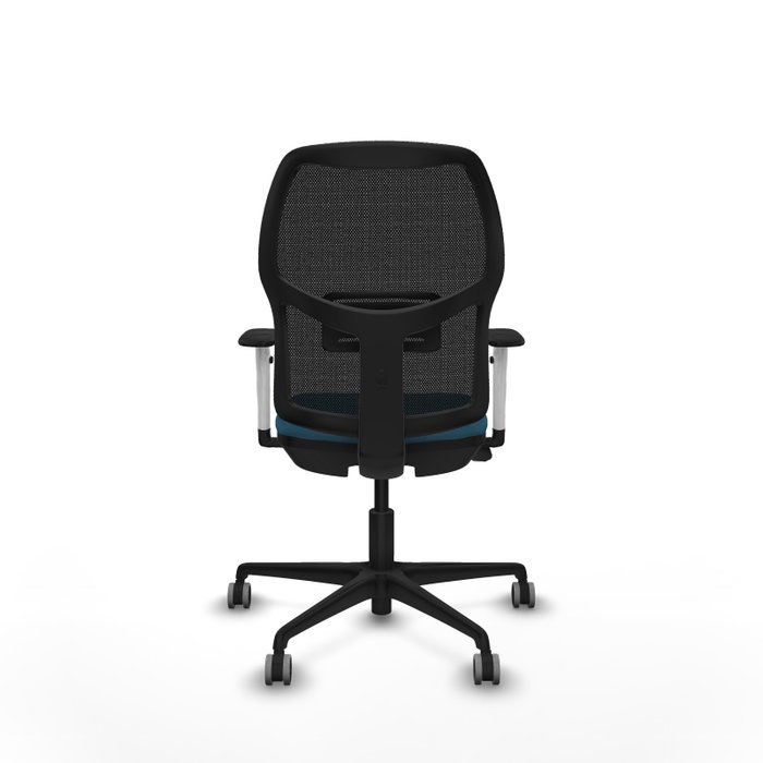 PIQUERAS Y CRESPO - Silla para teletrabajo con certificación Alfera, operativa hasta 120 kilos, respaldo fijo, brazos ByN, mecanismo Sincro/Traslack y apoyo lumbar ajustable.