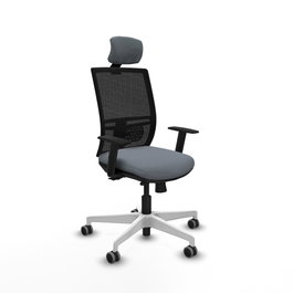 PIQUERAS Y CRESPO Silla de oficina Yunquera con mecanismo Sincro/Traslack Gris y Negro