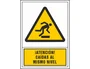 Syssa 245x345 mm Pictograma Señal de Advertencia ¡Atención! Caídas al Mismo Nivel en PVC