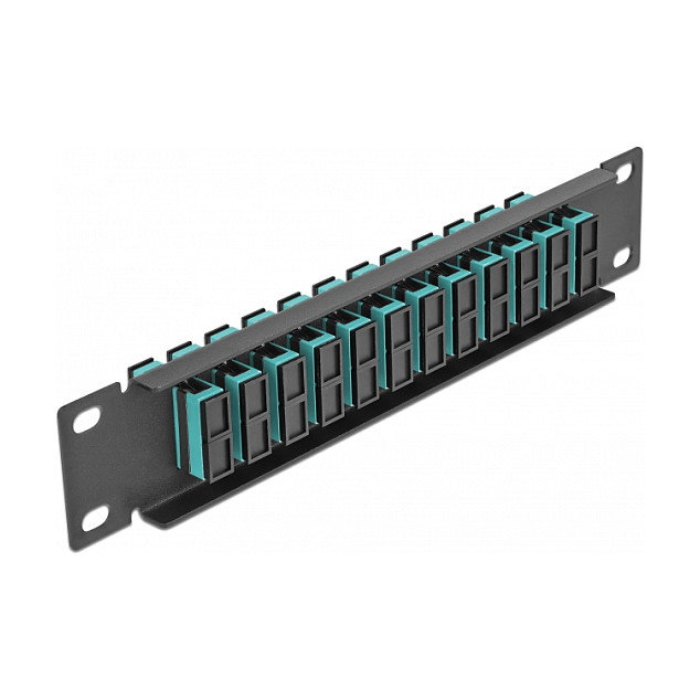 DeLOCK Patchpanel de fibra óptica 10 pulg. 12 puertos SC Duplex aguamarina 1U negro DeLOCK Patchpanel de fibra óptica 10 pulg. 12 puertos SC Duplex aguamarina 1U negro
