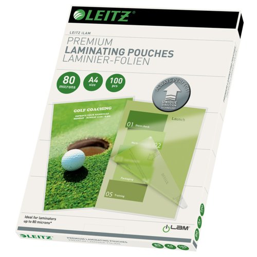 Leitz Paquete de 100 bolsas de plastificar iLAM A4 80 micras Leitz Paquete de 100 bolsas de plastificar iLAM A4 80 micras