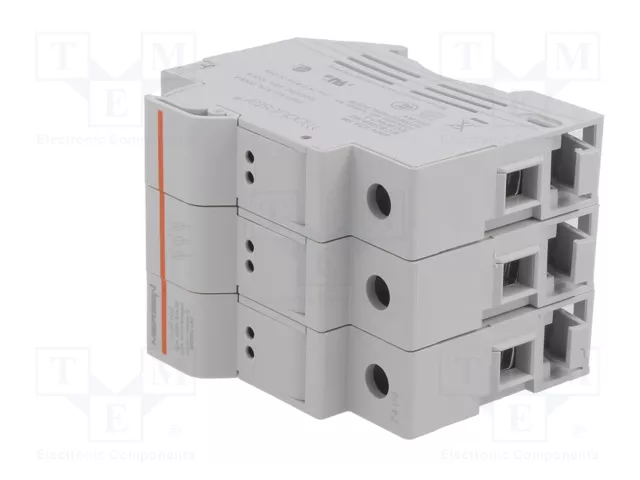 MERSEN Base de fusible de 3 polos para raíl DIN 10x38mm 32A