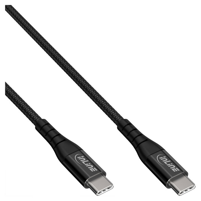 InLine Cable USB-C de Carga Rápida 100W Textil Negro 1m InLine Cable USB-C de Carga Rápida 100W Textil Negro 1m