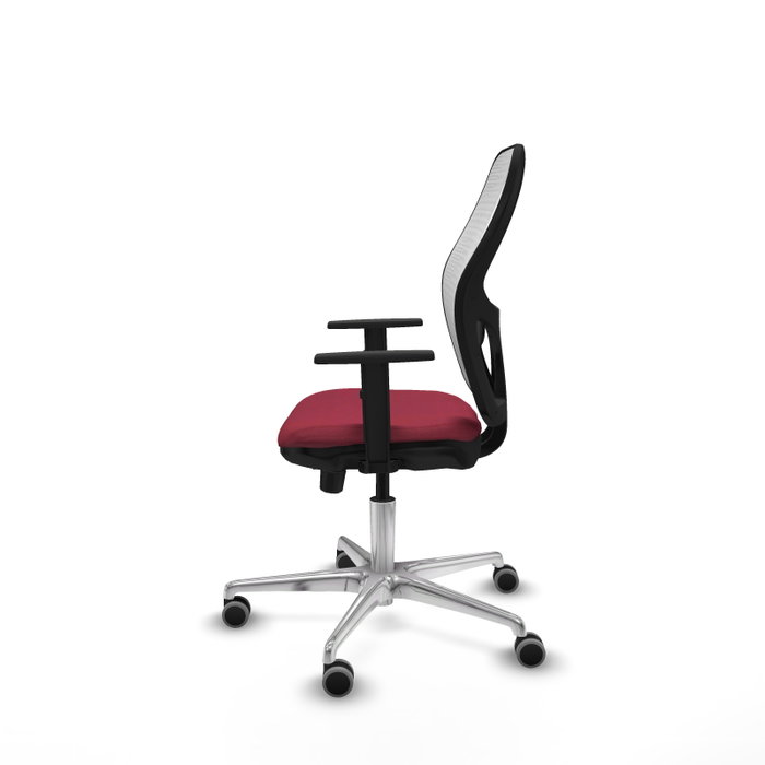 PIQUERAS Y CRESPO Silla de oficina Jorquera con mecanismo Sincro/Traslack, Granate y Blanco