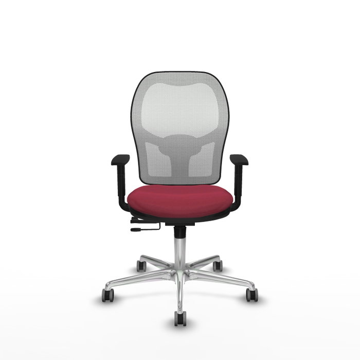 PIQUERAS Y CRESPO Silla de oficina Jorquera con mecanismo Sincro/Traslack, Granate y Blanco