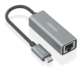 AISENS - CONVERSOR USB3.1 GEN1 USB-C A ETHERNET GIGABIT 10/100/1000 MBPS, GRIS, 15CM