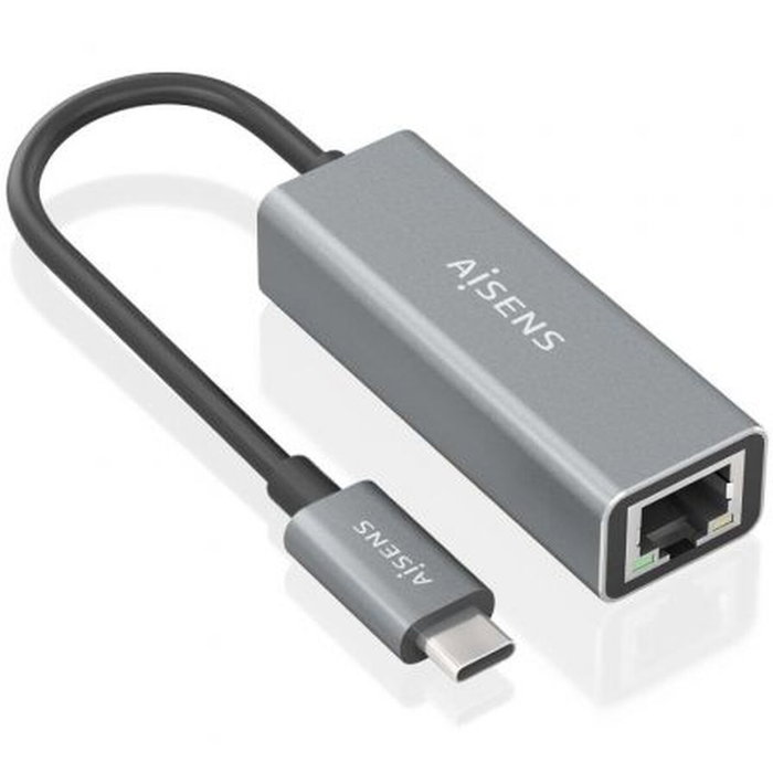 Aisens Conversor USB-C a Ethernet Gigabit 10/100/1000 Mbps Gris 15cm A109-0898 Aisens Conversor USB-C a Ethernet Gigabit 10/100/1000 Mbps Gris 15cm A109-0898