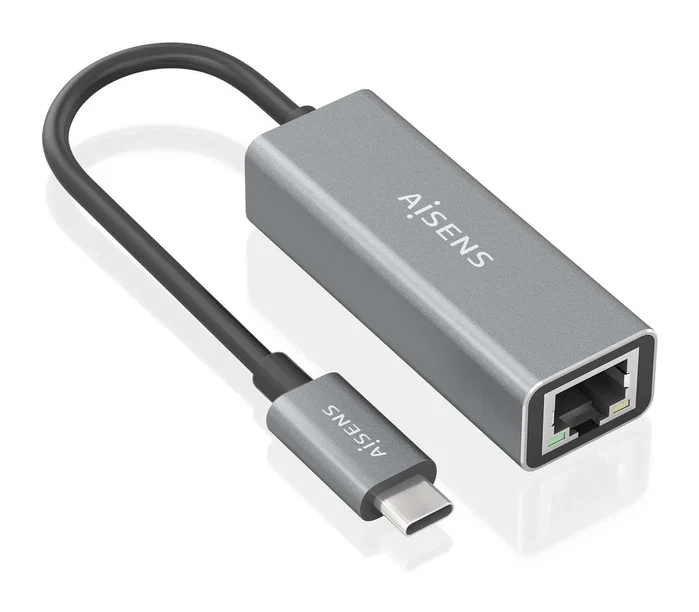 AISENS - CONVERSOR USB3.1 GEN1 USB-C A ETHERNET GIGABIT 10/100/1000 MBPS, GRIS, 15CM AISENS - CONVERSOR USB3.1 GEN1 USB-C A ETHERNET GIGABIT 10/100/1000 MBPS, GRIS, 15CM