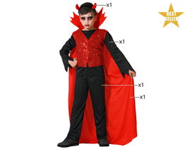 Atosa Disfraz de Demonio para Niño con Lentejuelas Rojo