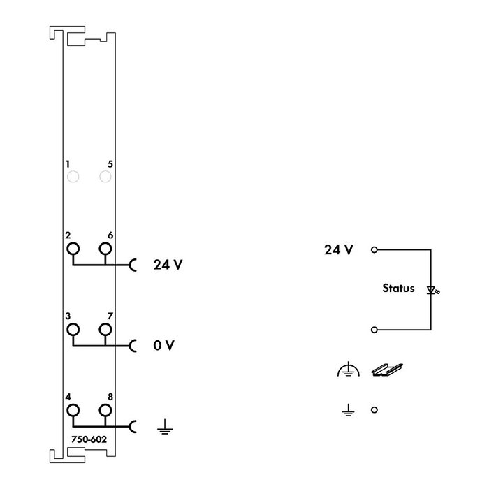 WAGO 750-602 Módulo de alimentación de potencial DC 24 V Gris WAGO 750-602 Módulo de alimentación de potencial DC 24 V Gris