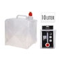 Redcliffs Deposito de Agua Plegable para Camping 10 L Plastico Polipropileno Transparente 19 x 20 x 25 cm