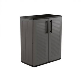 Art Plast Armario Bajo de Polipropileno Reciclable, Resistente a la Intemperie, Color Gris Oscuro, con Estante Ajustable (68 x 37 x 84 cm)
