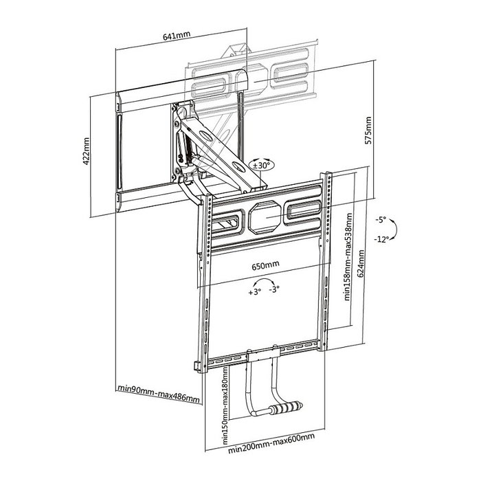Equip Soporte de pared para TV abatible 43''-70'' Negro