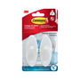 3M Ganchos Command para Baño, Mediano, Blanco, 35 x 86 x 29 mm, Máx. 1.3 kg, Ref. bath18, Pack 2 Unidades + 3 Tiras Adhesivas