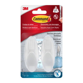 3M Command Gancho para Baño Mediano Blanco