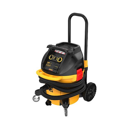 DeWALT DWV905H-QS Aspiradora Industrial Clase H, seca y húmeda, 38L, 1400W, 25 kPa, color amarillo