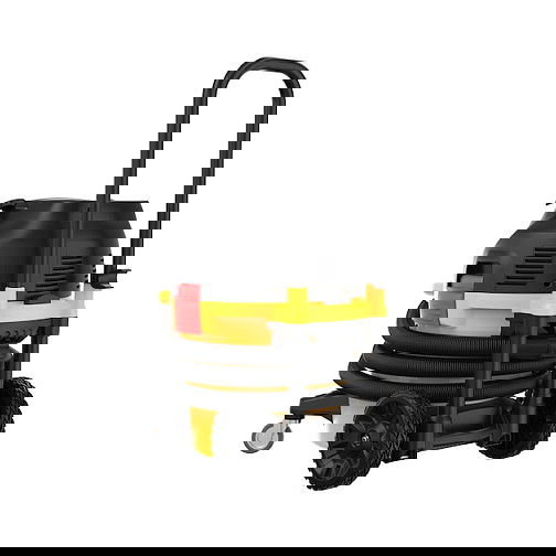 DeWALT DWV905H-QS Aspiradora Industrial Clase H, seca y húmeda, 38L, 1400W, 25 kPa, color amarillo