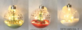 DKD Home Decor Decoración Colgante Cristal LED 8x8x8 Surtido de 3