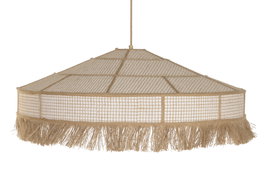 DKD Home Decor Lámpara de Techo de Fibra con Flecos Natural Marrón