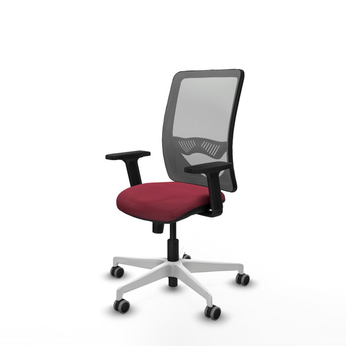 PIQUERAS Y CRESPO Silla de oficina Zulema con mecanismo Sincro, Tela Granate y Malla Gris PIQUERAS Y CRESPO Silla de oficina Zulema con mecanismo Sincro, Tela Granate y Malla Gris
