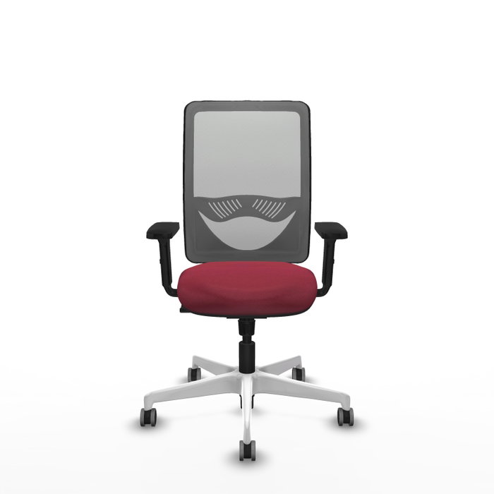 PIQUERAS Y CRESPO Silla de oficina Zulema con mecanismo Sincro, Tela Granate y Malla Gris PIQUERAS Y CRESPO Silla de oficina Zulema con mecanismo Sincro, Tela Granate y Malla Gris