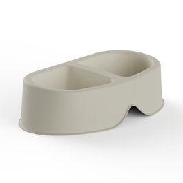 Plastiken Comedero doble de 0,5 l + 0,5 l color beige