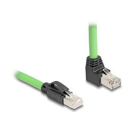 DeLOCK Cable de red Cat6a SF/UTP RJ45 de 5 m Verde con conector angular