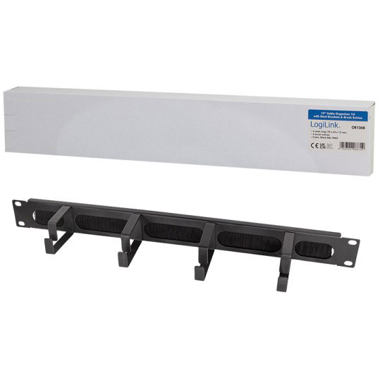 LogiLink Panel de gestión de cables 19 pulgadas 1HE con 4 abrazaderas de acero Black LogiLink Panel de gestión de cables 19 pulgadas 1HE con 4 abrazaderas de acero Black