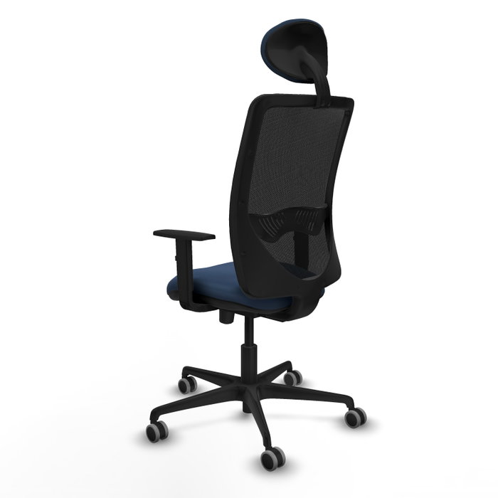 PIQUERAS Y CRESPO Silla de oficina Zulema con mecanismo Sincro/Traslack, Azul marino y Negro