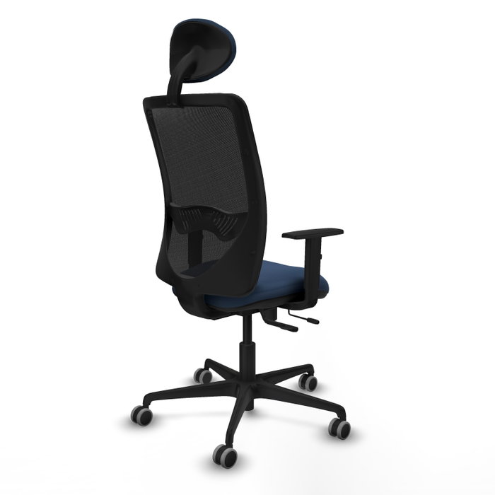 PIQUERAS Y CRESPO Silla de oficina Zulema con mecanismo Sincro/Traslack, Azul marino y Negro