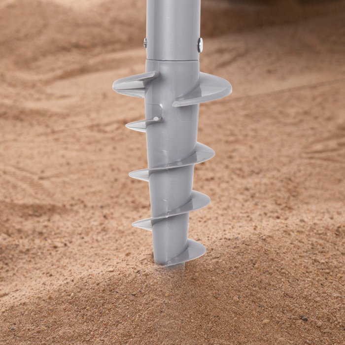 Aktive Sombrilla de playa Max Air azul de 210 cm con espiral de anclaje