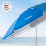 Aktive Sombrilla de playa Max Air azul de 210 cm con espiral de anclaje