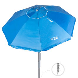 Aktive Sombrilla de playa Max Air azul de 210 cm con espiral de anclaje