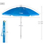 Aktive Sombrilla de playa Max Air azul de 210 cm con espiral de anclaje