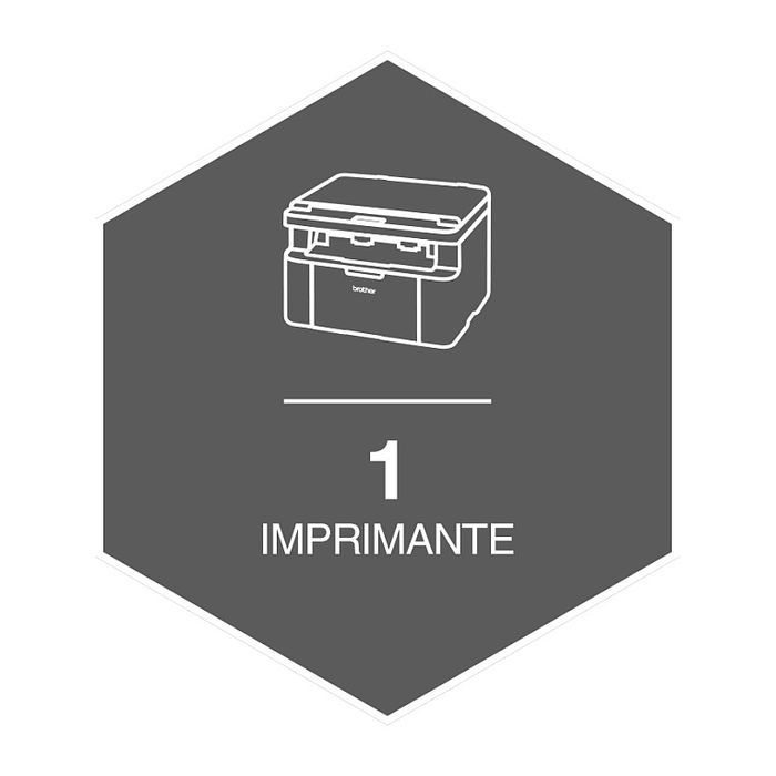 Brother DCP-1612WVB Multifunción Láser Blanco y Negro, Copias, Escáner A4 Negro/Plata