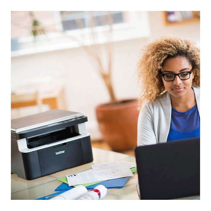Brother DCP-1612WVB Multifunción Láser Blanco y Negro, Copias, Escáner A4 Negro/Plata