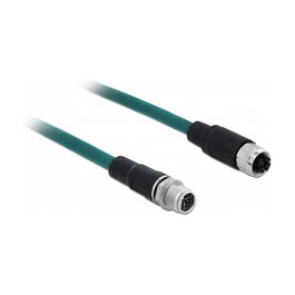 DeLOCK Cable de red M12 X-codificado 8 pines macho a hembra PUR (TPU) 1 m