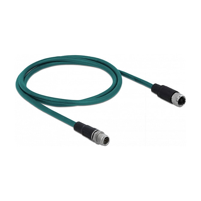 DeLOCK Cable de red M12 X-codificado 8 pines macho a hembra PUR (TPU) 1 m