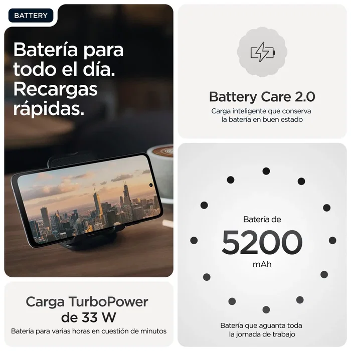 Motorola Moto G56 5G Business Edition Smartphone 17.1 cm (6.72") FHD+ 120 Hz, 8 GB RAM + 256 GB, Cámara 50 MP, IP68/MIL-STD-810H, 5200 mAh, Android 15, Negro