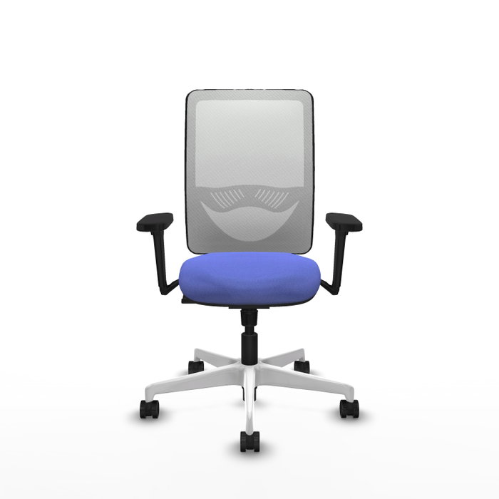 PIQUERAS Y CRESPO Silla de oficina Zulema con mecanismo Sincro, Azul claro y Blanco