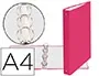 Exacompta Carpeta de 4 Anillas 30mm Redondas A4 Cartón Forrado Rosa