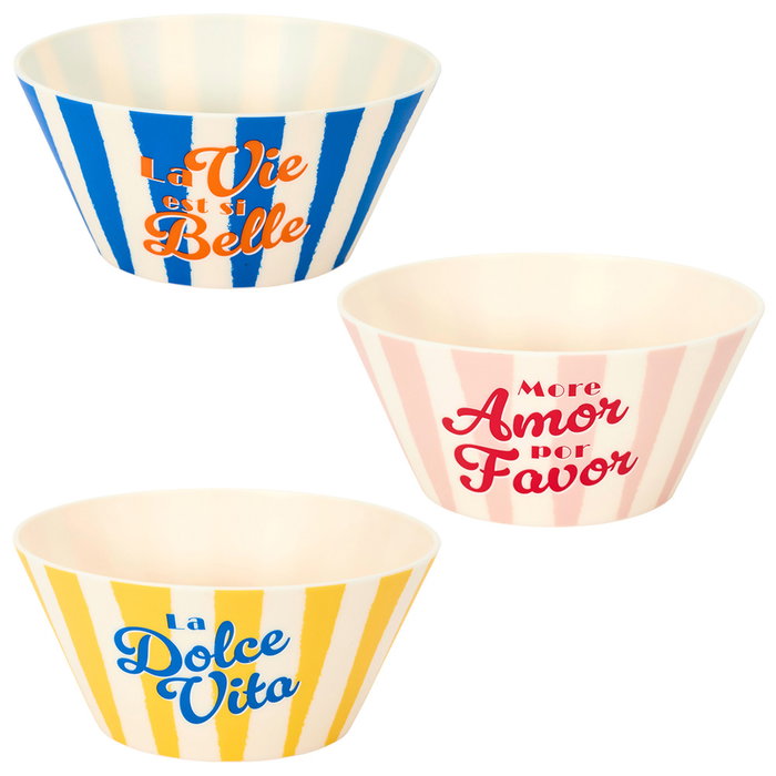 Home Deco Factory Bol 750 ml Polipropileno Colección Dolce Vita - Amarillo, Azul o Rosa